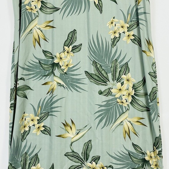 Hilo Hattie Hawaii Hawaiian Maxi Dress Rayon Sage Green Floral Womens Sz Medium - Picture 3 of 8